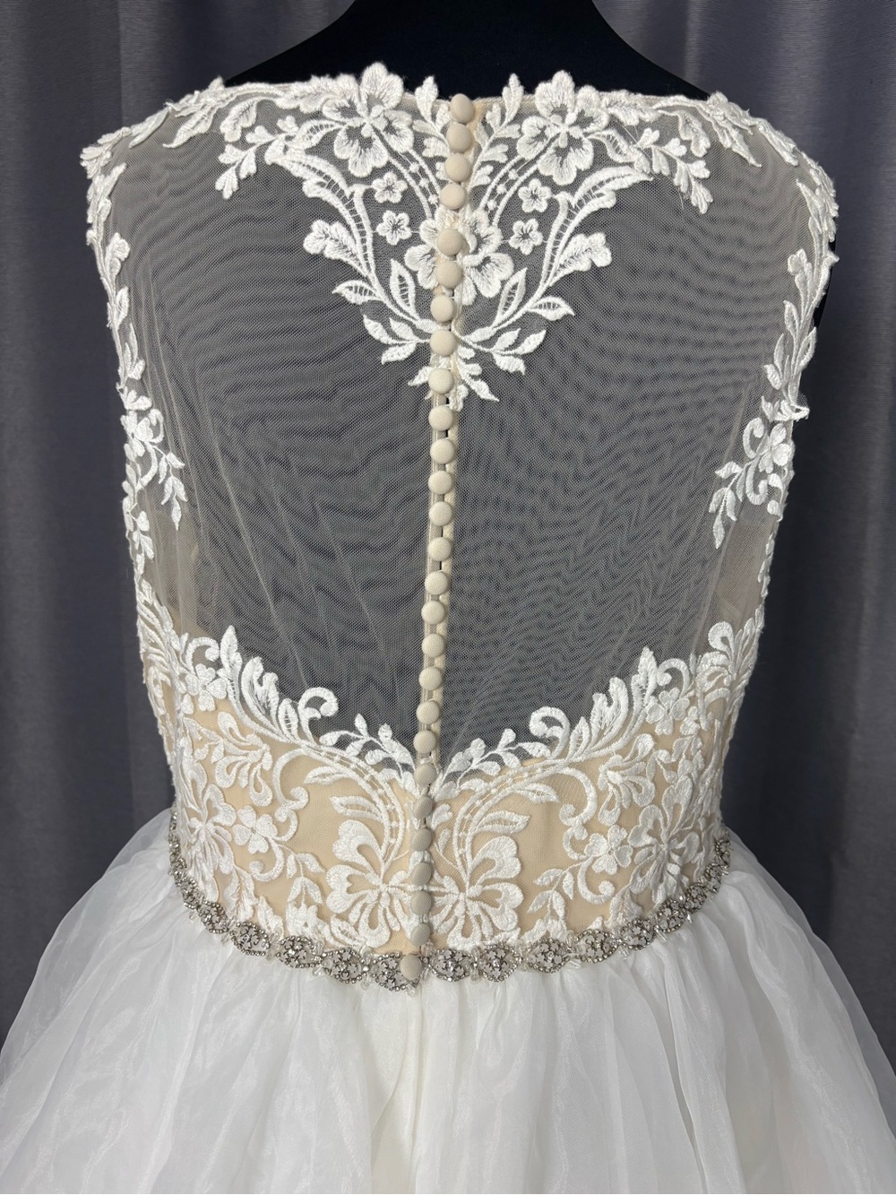NWT Alfred Angelo Ivory Nude Illusion Lace Bodice Bridal Wedding Gown Dress 18W - Picture 6 of 10
